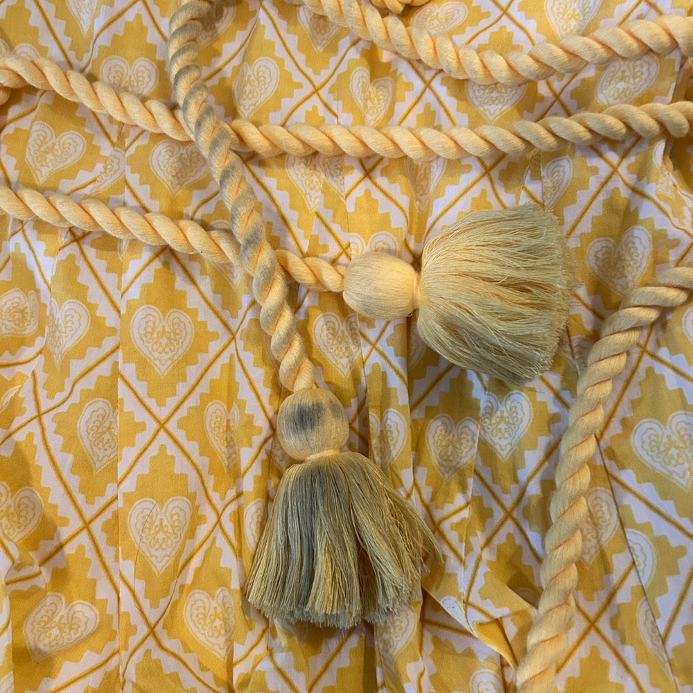 RHODE Yellow Ruched Ruffled Mini Dress - Picture 5 of 5